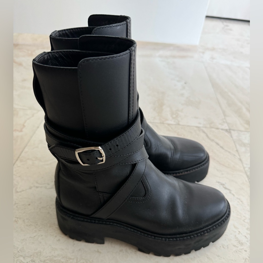 Celine Lug Sole Ankle strap Military bootie
